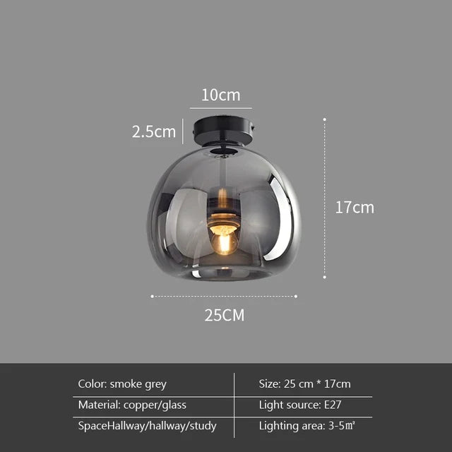 Moderne LED plafondlamp van glas – design plafondverlichting met E27 fitting voor woonkamer, slaapkamer en keuken