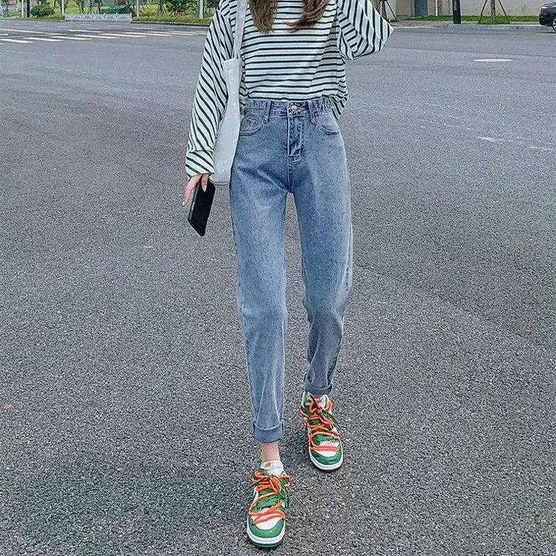 Vintage Wijde Jeans Dames Modieuze Stijl