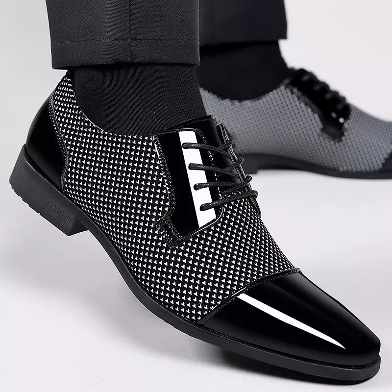 Leren Heren Schoenen Met Strass Steentjes Glanzend