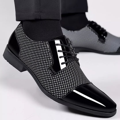 Leren Heren Schoenen Met Strass Steentjes Glanzend