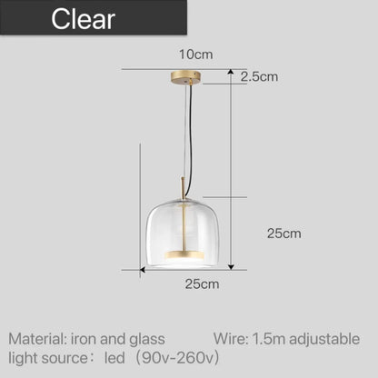 Scandinavische Glazen Hanglamp – Warm Sfeerlicht met Amber, Helder of Grijs Glas – Ø 15, 25 of 35 cm – Moderne Verlichting voor Keuken, Eetkamer en Woonkamer