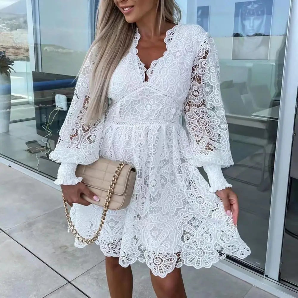 Midi Jurk met Kant Elegante Zomerjurk voor Dames