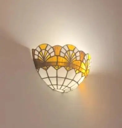 Tiffany Wandlamp Glas E27 Retro Blauw Woonkamer Slaapkamer Gang LED Wandverlichting Pastorale Stijl Eetkamer Studeerkamer