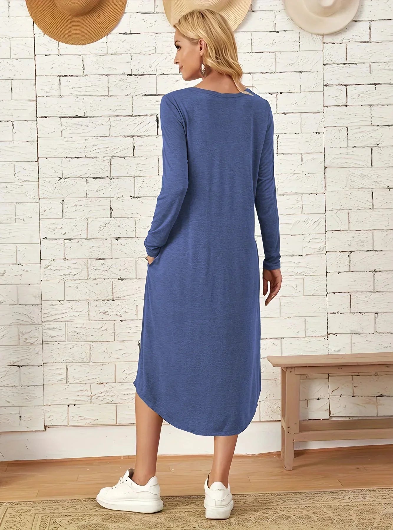 Zomerjurk Rok Lang Mouw Casual Vrouwen