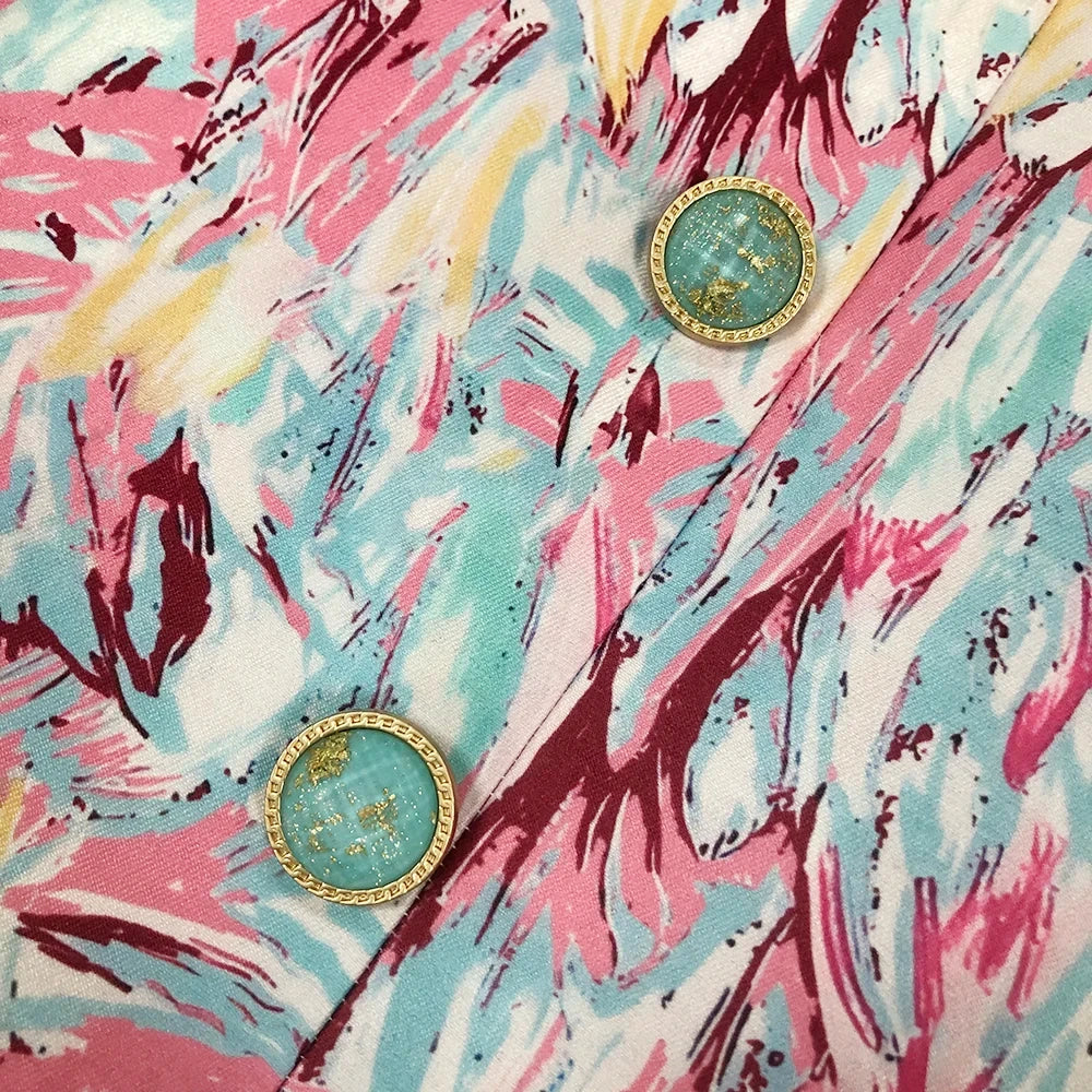 Korte Zomerjurk Zonder Mouwen Abstract Print Dames
