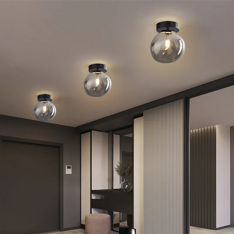 Moderne LED plafondlamp van glas – design plafondverlichting met E27 fitting voor woonkamer, slaapkamer en keuken