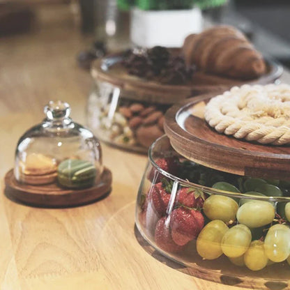 Glazen Voorraadpot met Houten Deksel voor Keuken & Voorraad
