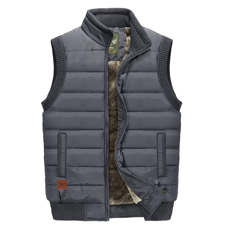 Heren Bodywarmer Gevoerd Warm Gewatteerd Sherpa Jas