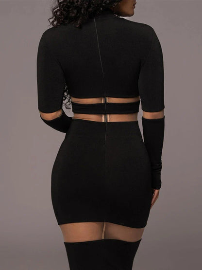 Elegante Middellange Jurk Zwart voor Vrouw