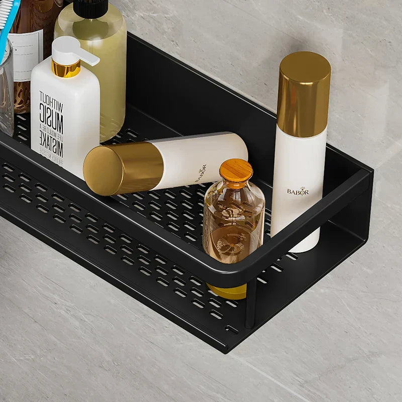 Doucherek Aluminium Zwart 30 50 60cm Wandrek Badkamer Douche Opbergplank Shampoo Rek Ruimtebesparend