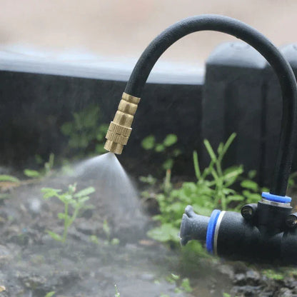 Druppelirrigatiesysteem 360° Messing PE-Slang 8mm Automatisch Bewateren Tuin Balkon Kas Hoogbed Kraan 5m 10m Zonder Stroom