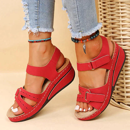 Sandali Donna Comodi - Tacco a Cuneo, Gomma e Tessuti di Alta Qualità-2