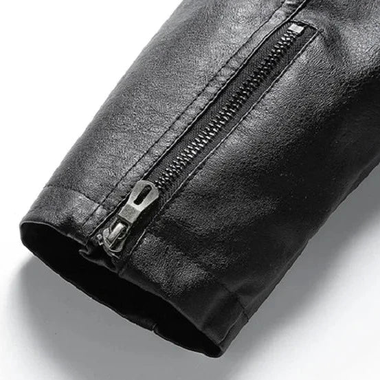 Leren Herenjas PU Leer Zwart Comfortabel Met Zakken