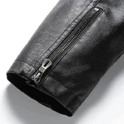 Leren Herenjas PU Leer Zwart Comfortabel Met Zakken