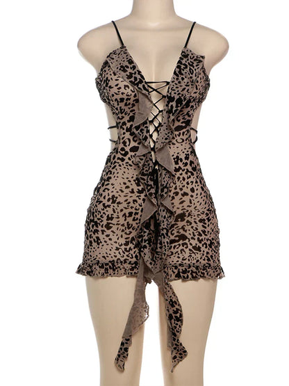 Leopard Romper Zacht Fleece Voering Warme Jumpsuit