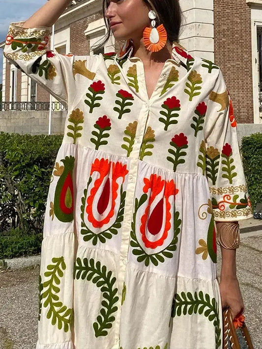 Zomerse Jurk Patchwork Vrouwenjurk Vakantiekleding - StudioMarella