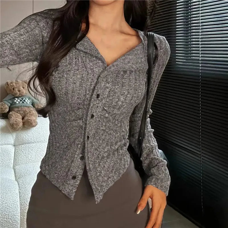 Warme Gebreide Sweater met Zachte Kraag - StudioMarella