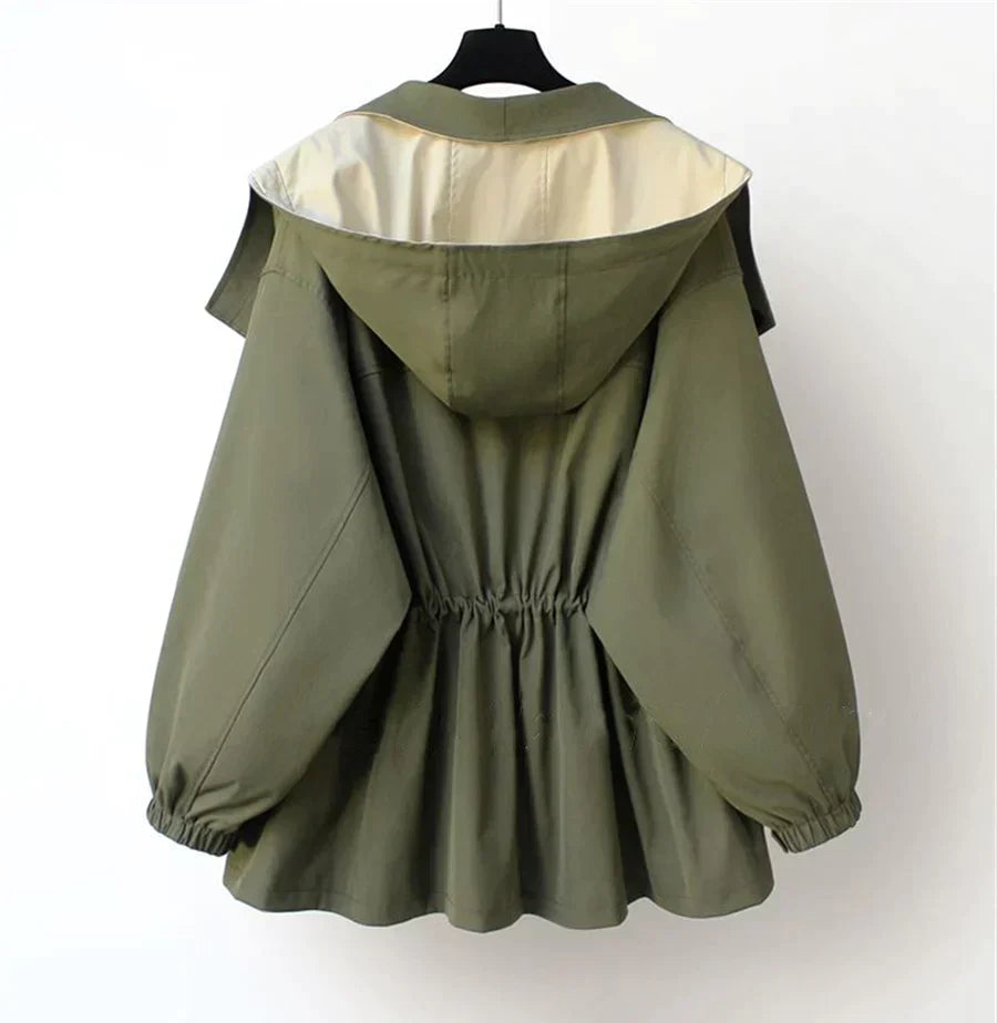 Dames Leerjack Kort Model Elegant Donkerbruin