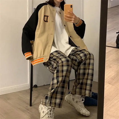 Geruite Broek Comfortabele Zomerstijl