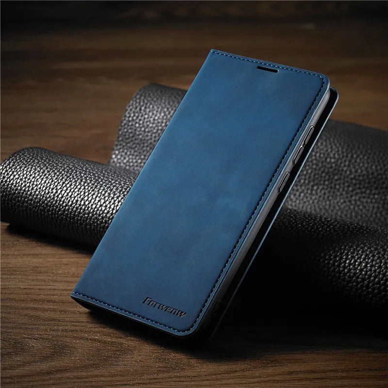 Magnetische Leren iPhone Wallet Case met Kaarthouder - Zwart Bruin Blauw Rood - Slanke Bescherming voor iPhone 15 14 13 12 11 Pro Max Plus Mini XS XR 8 7