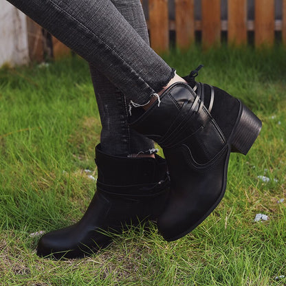 Dames Laarzen met Veter en Retro Uiterlijk
