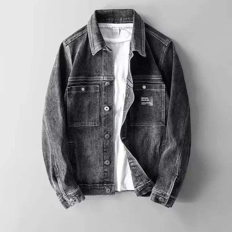 Klassieke Blauwe Denim Jas Met Knoopsluiting - StudioMarella