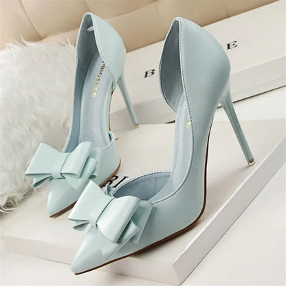 Pumps met Strik Detail en Puntige Neus voor Vrouw