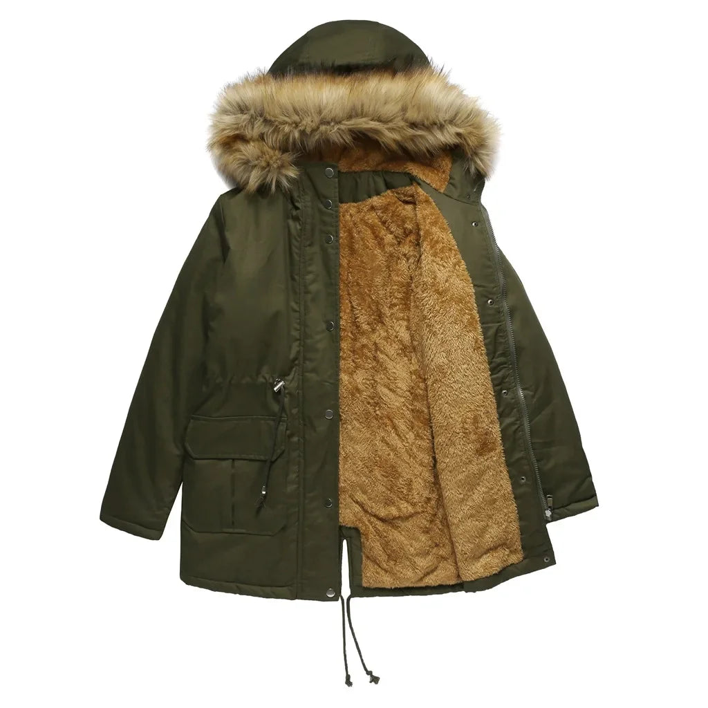 Waterdichte Parka Lange Warmte Kunstbont Jas
