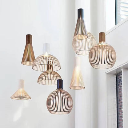 Hanglamp Hout Open Design E27 Natuurlijk Woonkamer Eettafel Houten Lamp Organisch Lichtspel Scandinavisch Interieur