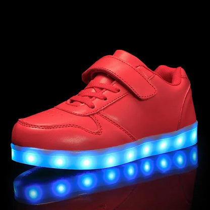 LED Kinderschoenen Sneakers Synthetisch Rubber Roze Met Licht Speelgoed Schoenen Klittenband Verlichting Kinderen