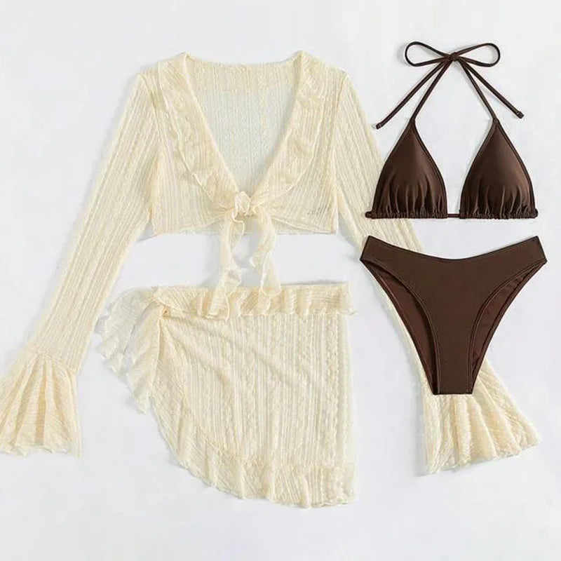 Dames Bikini Set 3-Delig met Strandcover Up