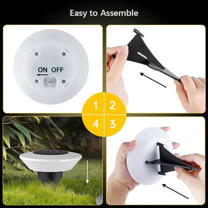 Solar Tuinverlichting 4-delig Set voor Paden en Borders Weervast LED Buitenlampen Automatisch Dag-Nacht Sensor Zwart
