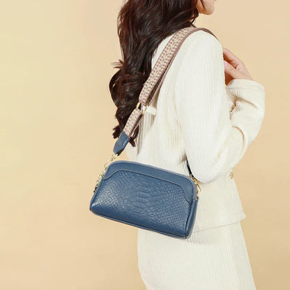 Lederen Messenger Tas met Crocodile Patroon