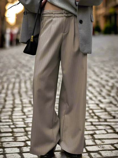 Dames Oversized Broek Khaki Met Print