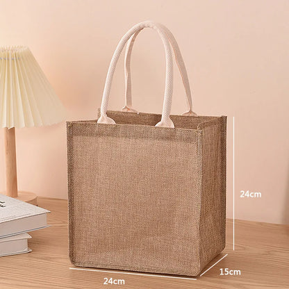 Jute Tote Tas Handgeschilderd Uniek Design