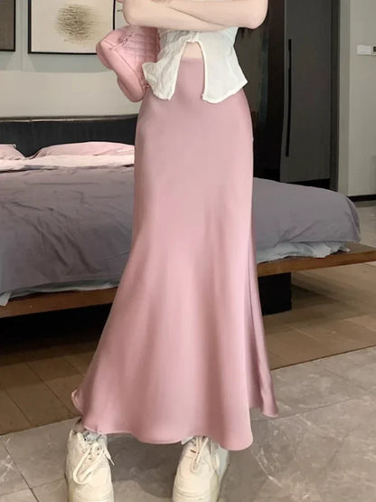 Midi Rok Satijn Zacht en Elegант