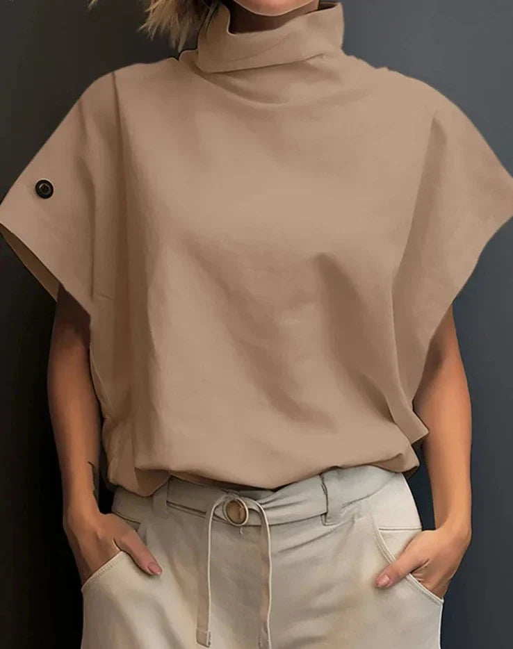 Turtleneck Blouse van Evalien Couture Donkergrijs