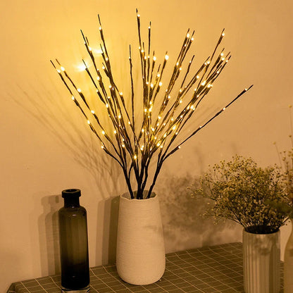 Decoratieve LED Takken Wilgenrozen met Lichtjes Batterij Sfeerlicht voor Vazen Warm Wit 70cm