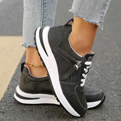 Dames Sneakers Met Rits Comfortabele Pasvorm