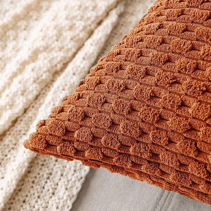 Ribfluwelen Sierkussen Geribbeld 45x45cm Voor Bank En Bed