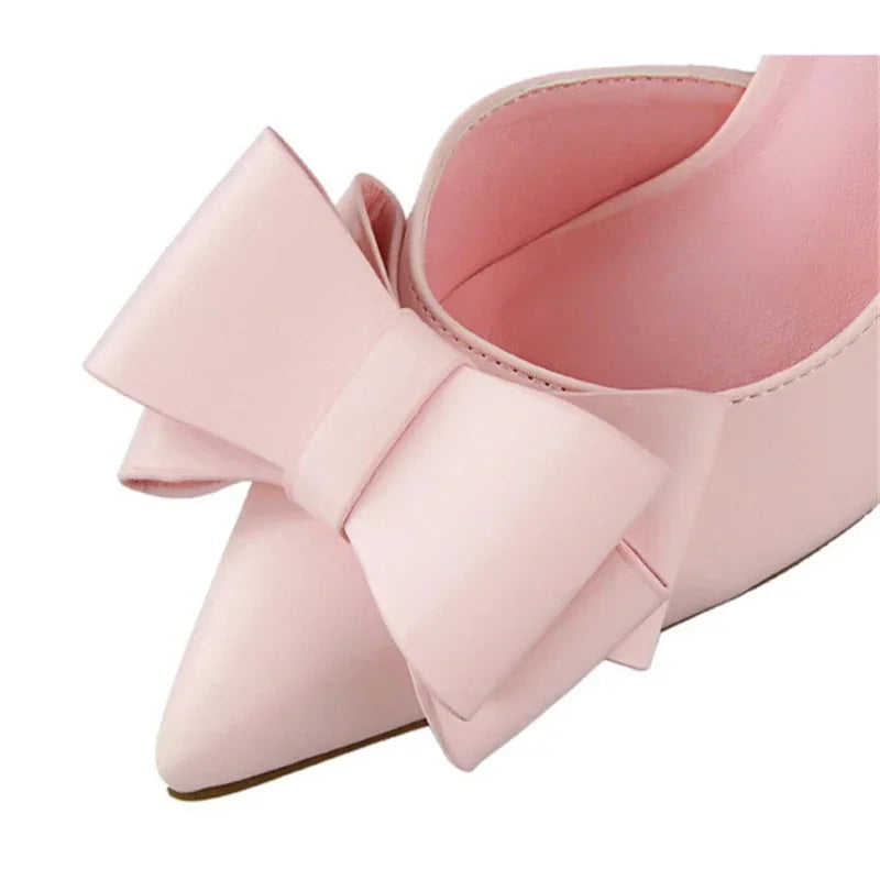 Pumps met Strik Detail en Puntige Neus voor Vrouw