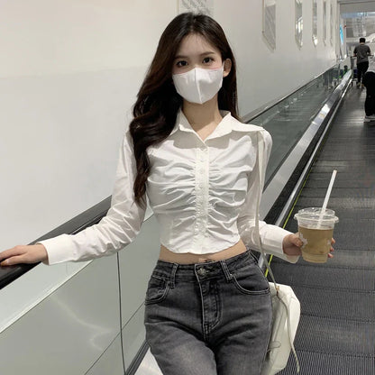 Elegante Plissé Blouse voor Vrouw