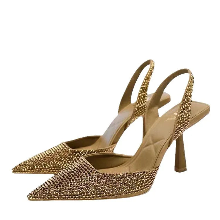 Elegante Rhinestone Sandalen met Steentjes Luxe uitstraling