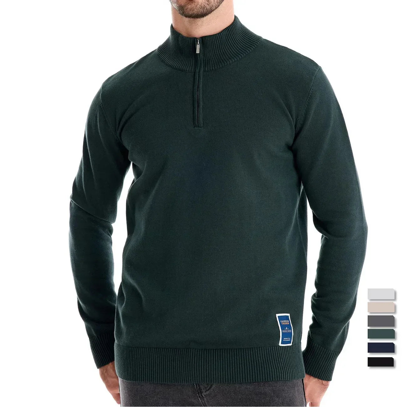 Heren Trui Quarter-Zip Klassiek Comfortabel