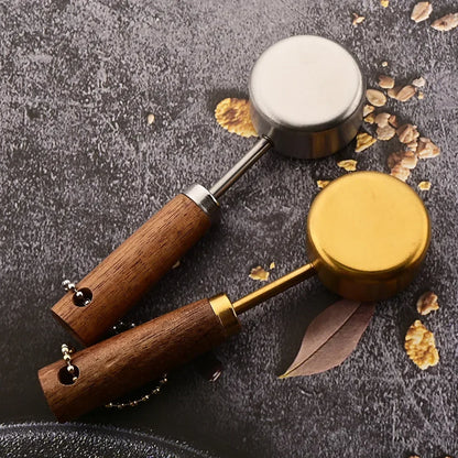Maatlepelset 8-Delig RVS met Houten Handvat - Nestbaar Keukengerei voor Bakken en Koken