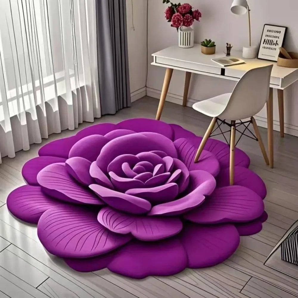 Zachte Badmat met Rozenblüten-Motief — Antislip Microfibermat voor Douche en Bad