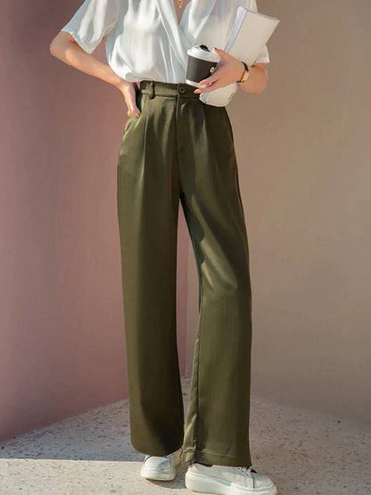Damesbroek van Zijde Satijn Glad Elegant Model