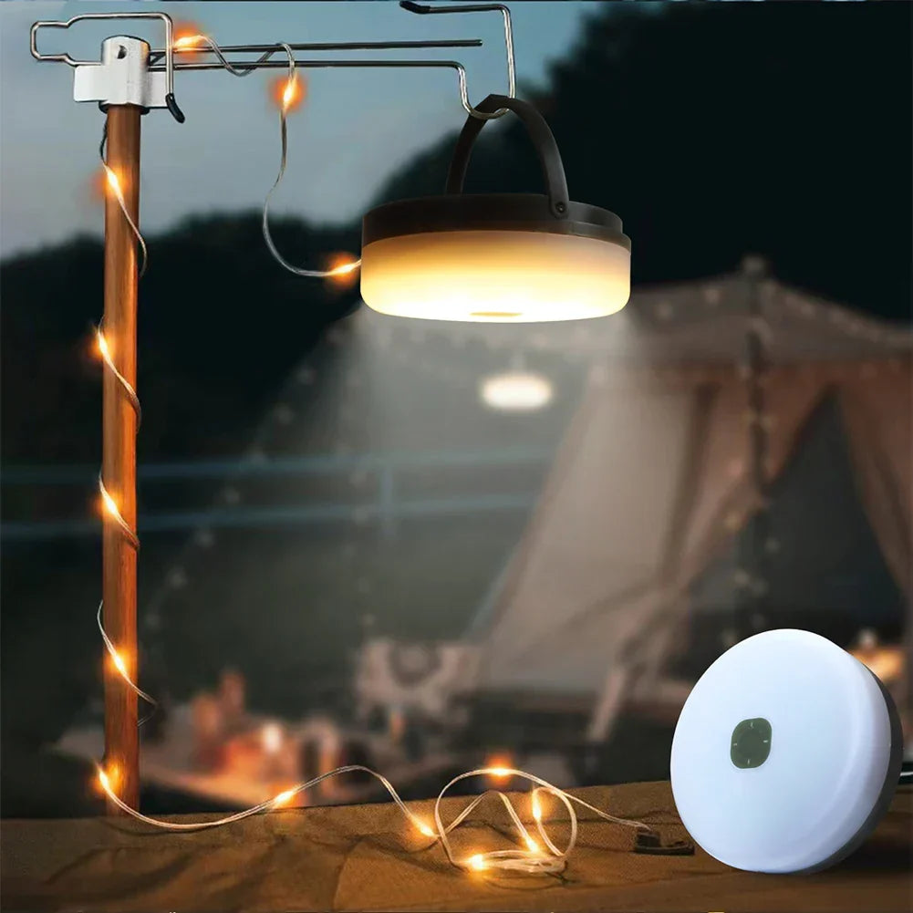 Draagbare Campinglamp met Zonne-energie en Powerbank – Waterdicht LED-Lampje met Lichtslinger voor Outdoor & Camping