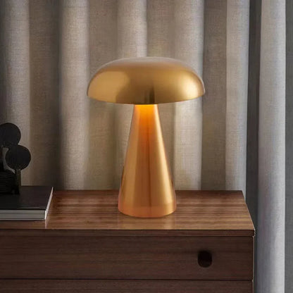 LED Paddenstoellamp Metaal met Aanraakbediening Draadloos Oplaadbaar Tafellamp Nachtlampje 21cm