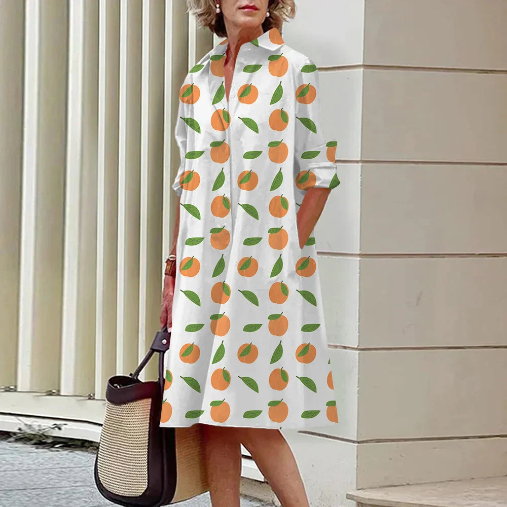 Vrouwelijke Overhemdjurk Elegante Katoen Stijl